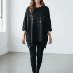 Блуза со светкав дезен